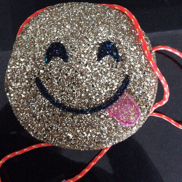 CLEARANCE J. CREW Crewcuts Glitter Emoji Bag NWT - Picture 3 of 6